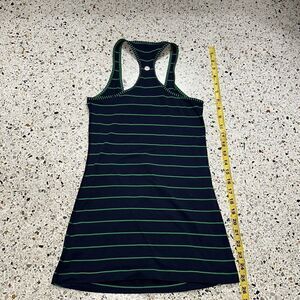 EUC Lululemon navy green stripe striped cool racerback tank 4